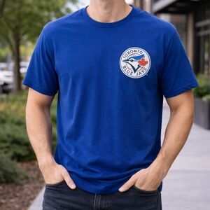 Toronto Blue Jays MLB Logo T-Shirt Size L Genuine Merchandise Blue Baseball Fan